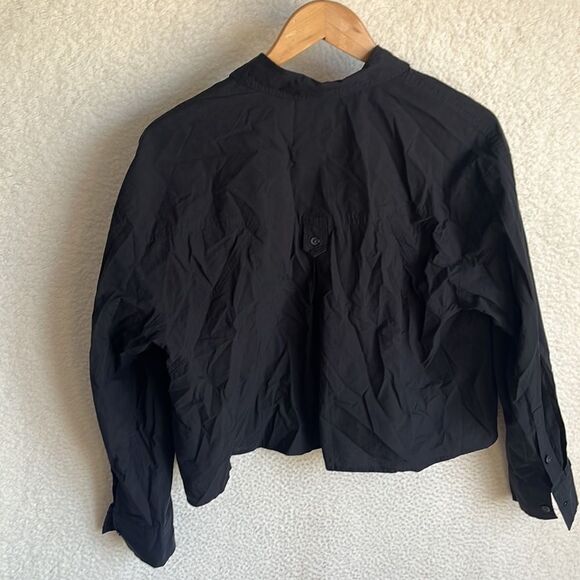 Madewell Shirt Womens Small Black Double Pocket Button Down Oversized - Picture 6 of 10